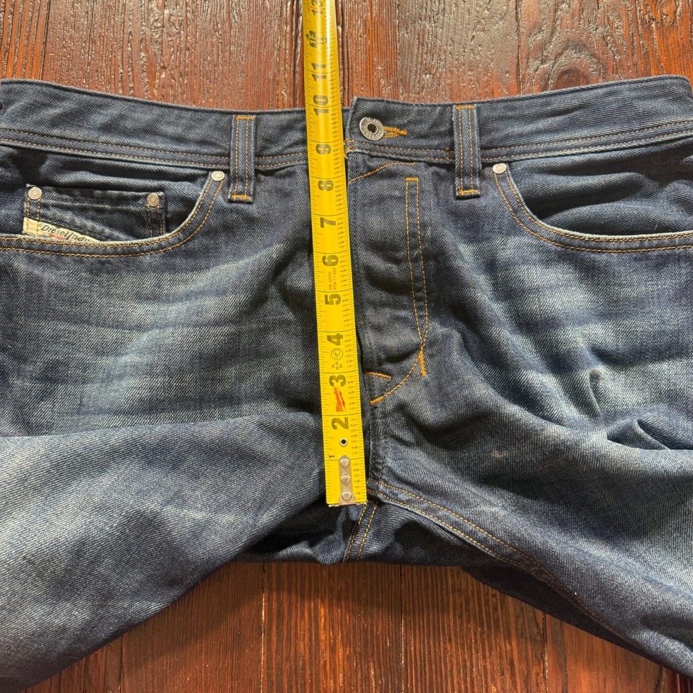 Diesel Safado Jeans Mens 32x32 Blue Slim Straight Button Fly Made in USA Faded - Picture 4 of 10